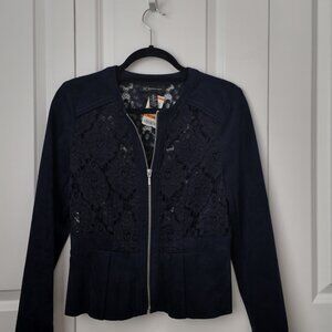INC: Women’s Zip Jacket Floral Pattern Lace Size Petite Small